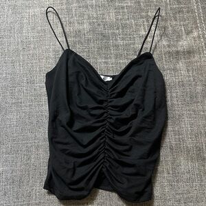 Gaze Black Ruched Camisole Top